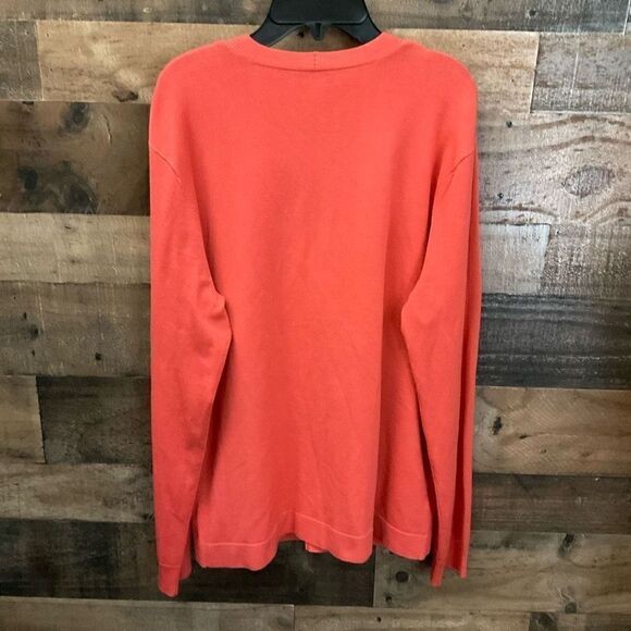 Doncaster Cardigan Button Down Front Silk Blend Orange Red Coral Women Large - Picture 11 of 12